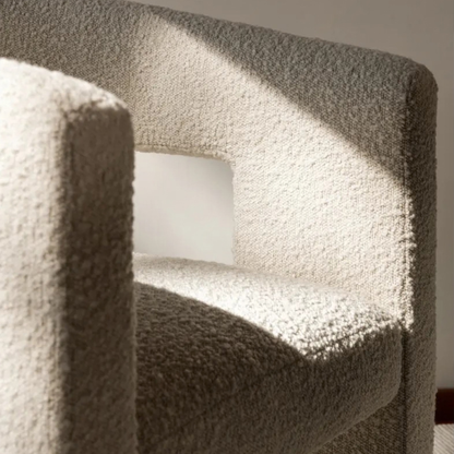 Elo White Boucle Accent Chair