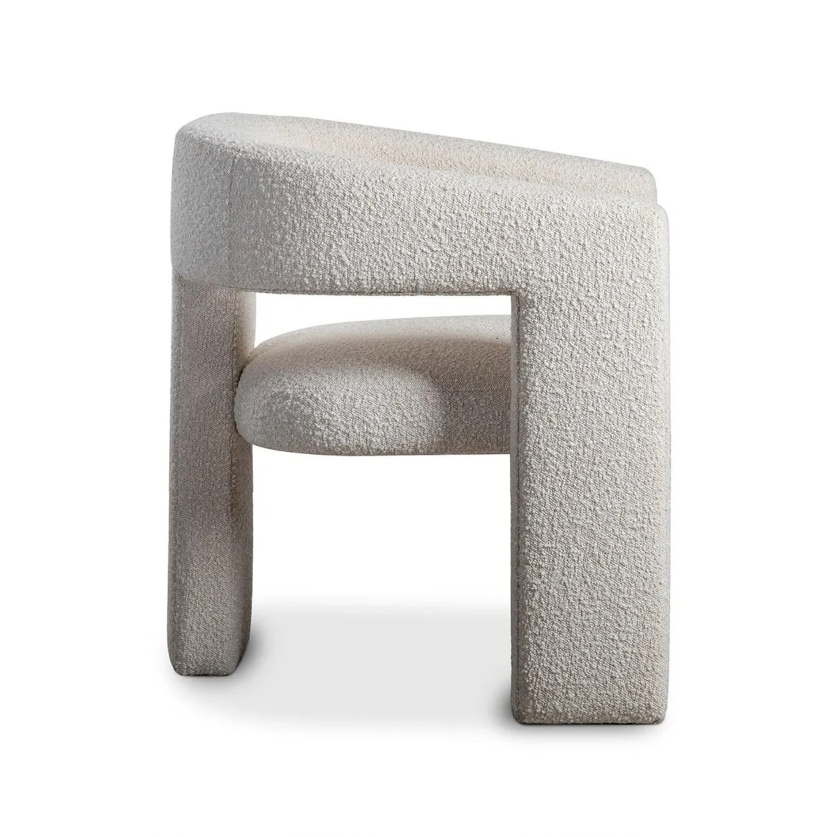 Elo White Boucle Accent Chair