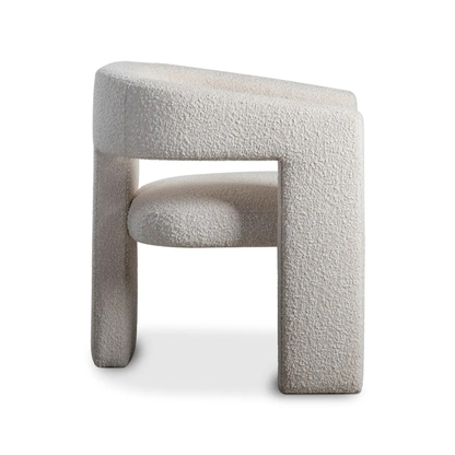 Elo White Boucle Accent Chair