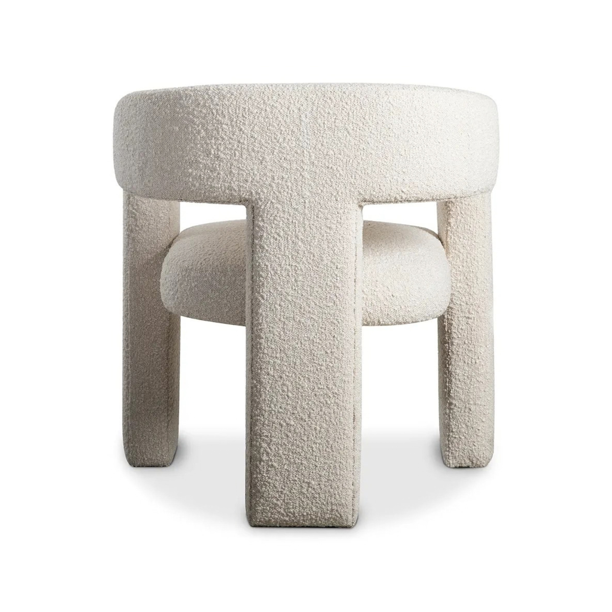 Elo White Boucle Accent Chair