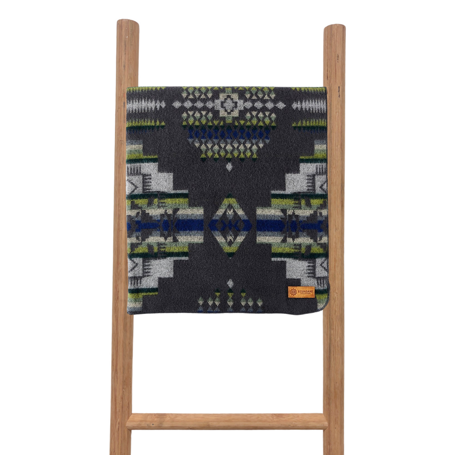 Queen Andes Storm Ash Black & Green Throw