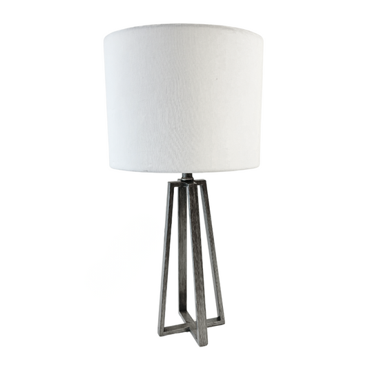Silver Metal Geometric Table Lamp