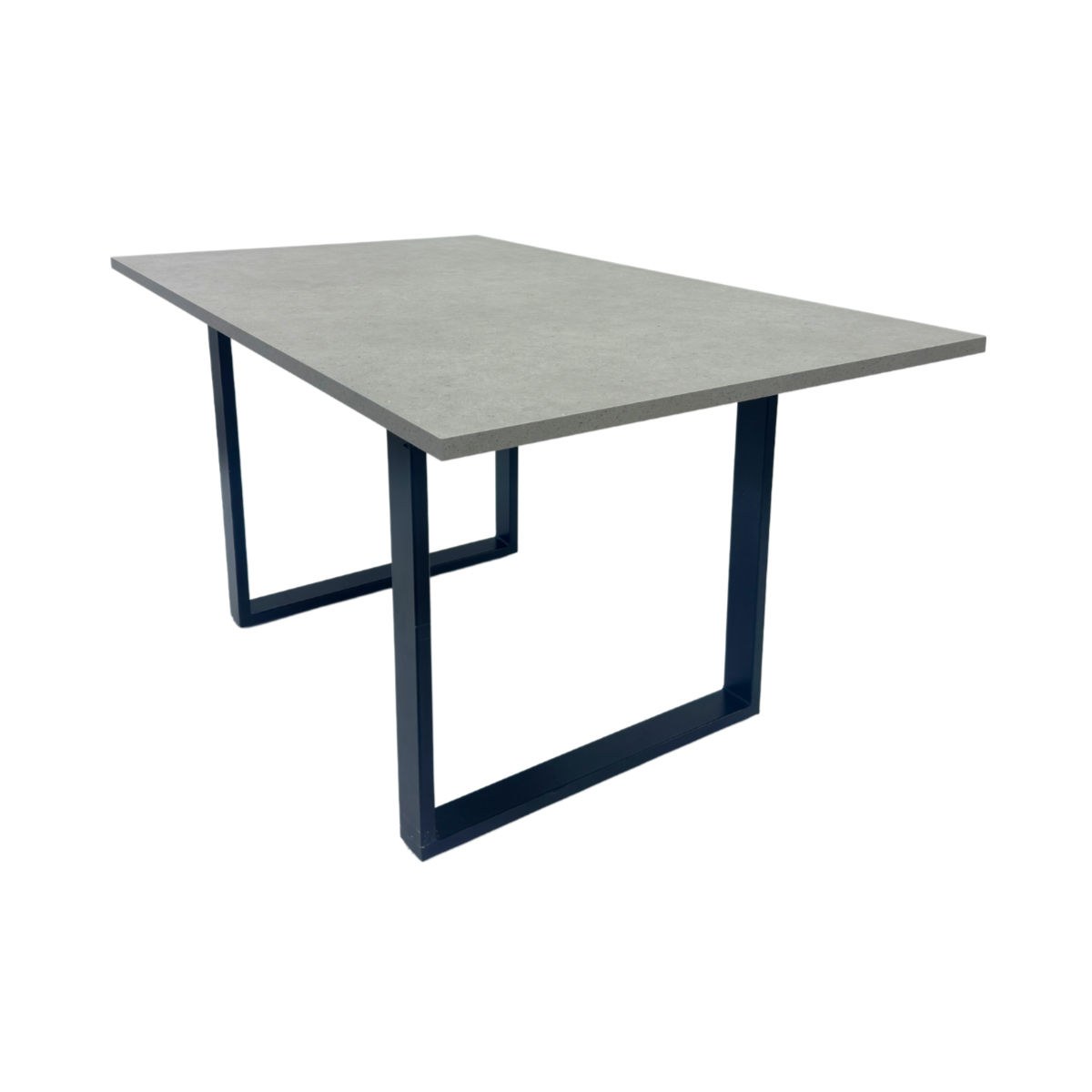 Black Square Dining Table Metal Base With Concrete Top