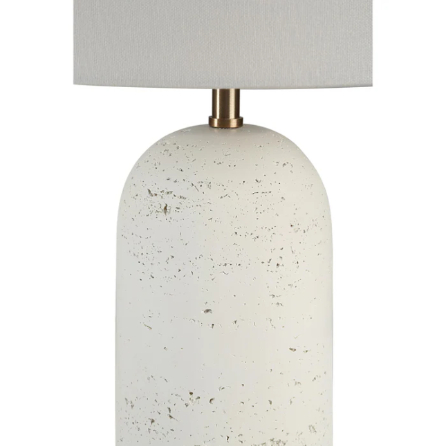 Off-White Cream Resin Table Lamp