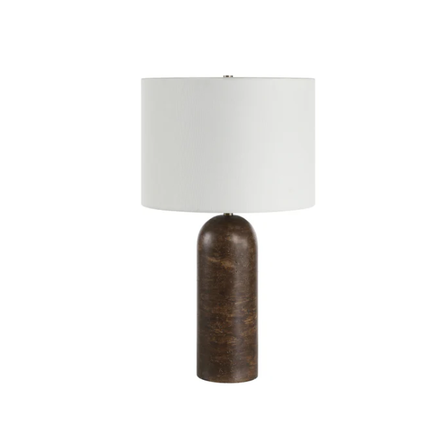 Neutral Brown Travertine Table Lamp