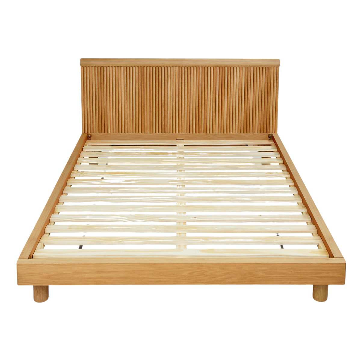 Odeon White Oak Queen Complete Bed - NOT FOR RENT