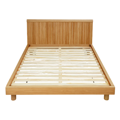 Odeon White Oak Queen Complete Bed - NOT FOR RENT