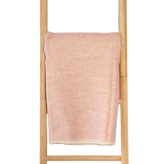 Blush Pink Wool With Cream Underside Throw