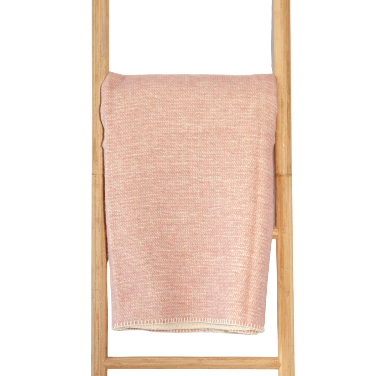 Blush Pink Wool With Cream Underside Throw