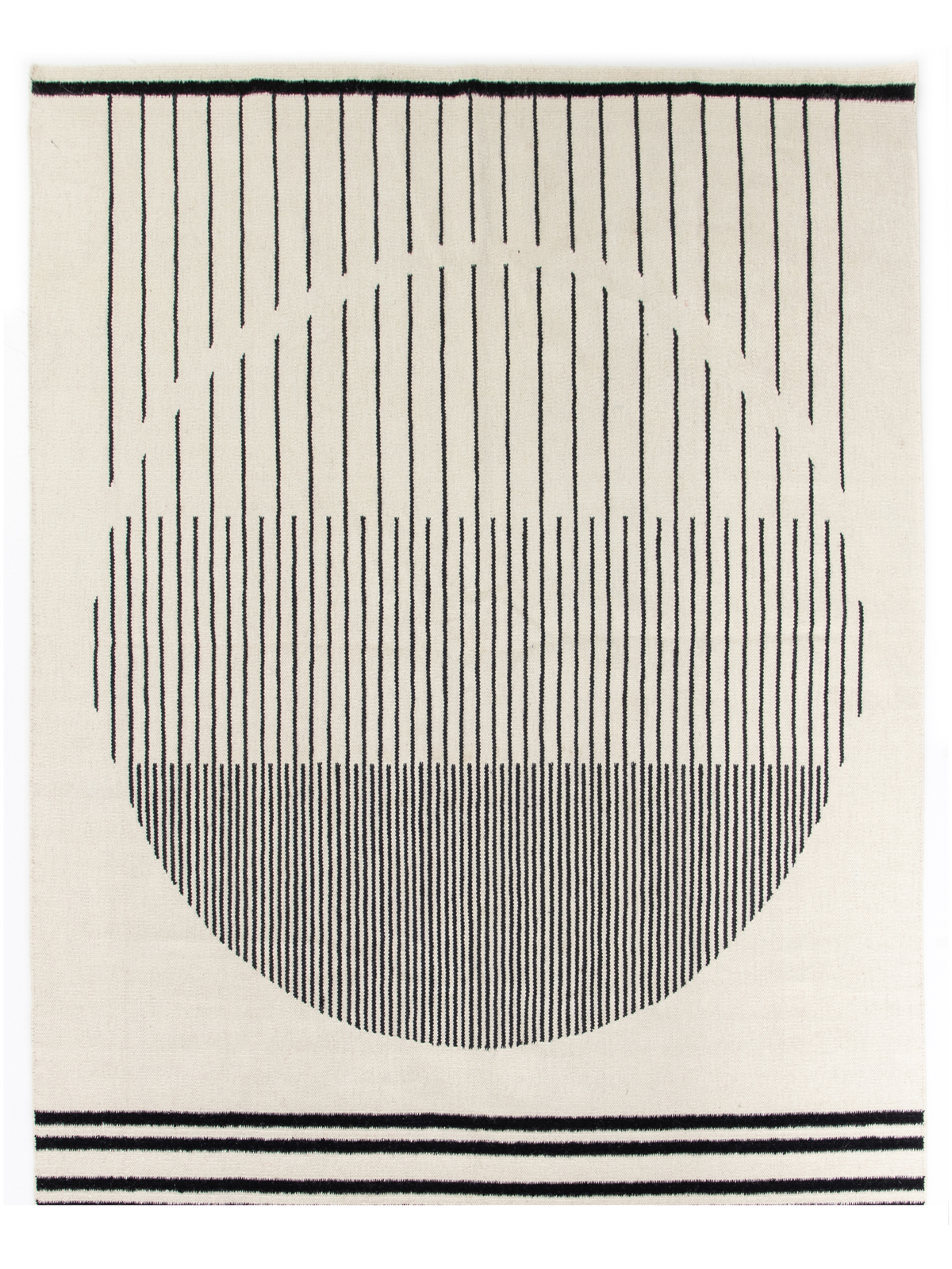 Rug - 8x10 Pyla Modern Geo White & Black Lines // Section 50