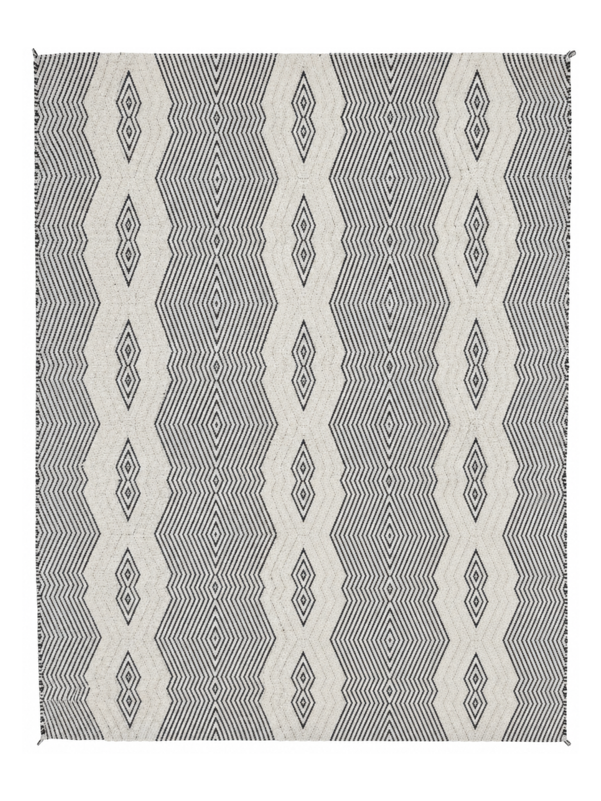 Rug - 8x10 Black & Cream Zig Zag  // Section 50