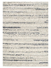 Cream and Blue Abstract Stripe Rug