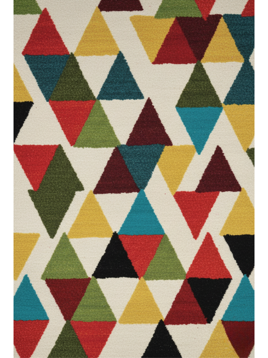Multi-Coloured Geometric Triangles Rug
