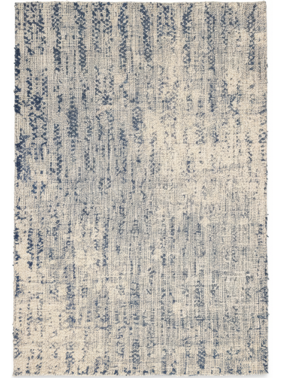 Distressed Rug in Blue, Grey & Cream