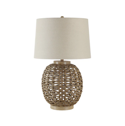 Natural Brown Woven Rope Table Lamp