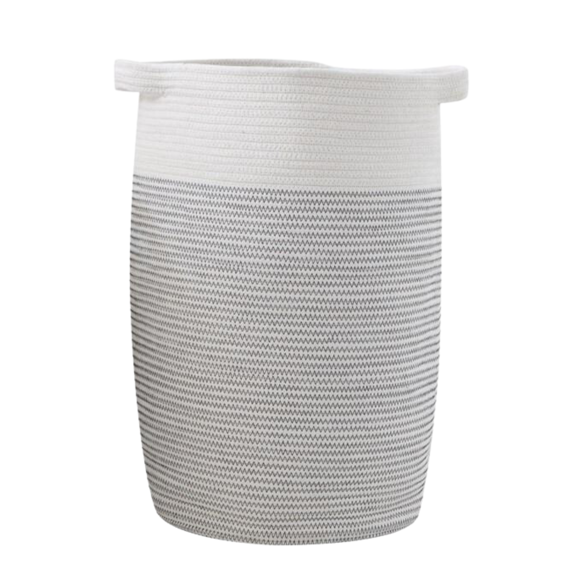 Woven Cotton Rope Cream & Black Large Basket