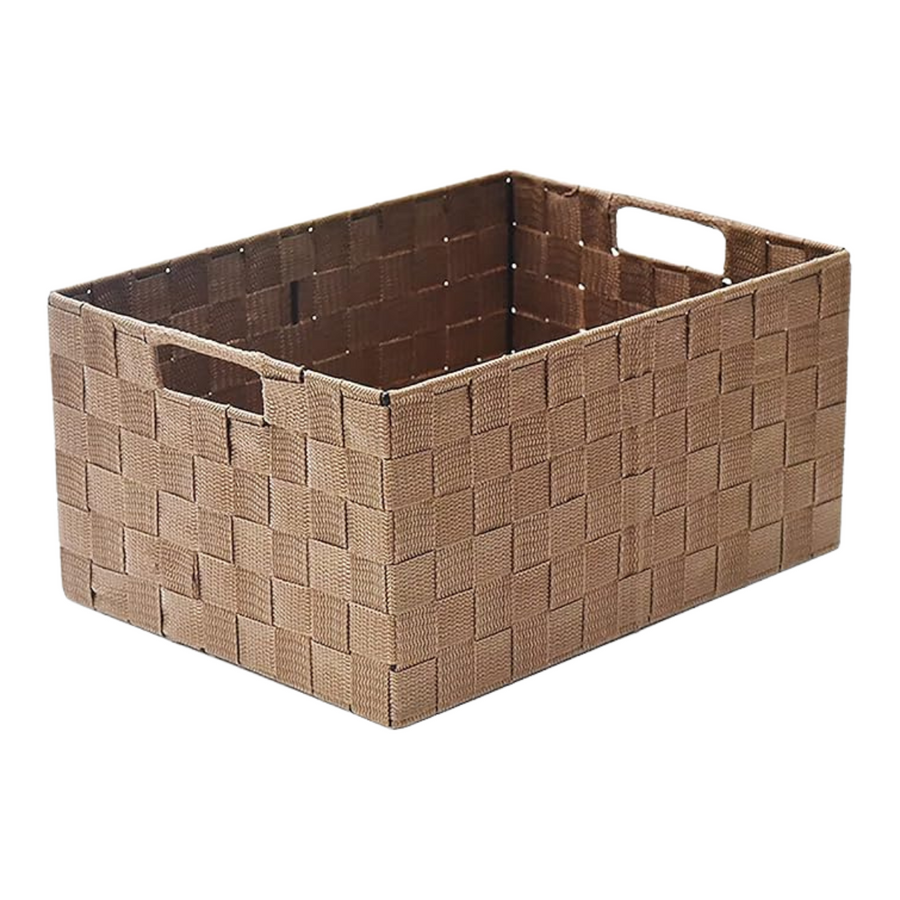 Woven Taupe Fabric Basket Tray