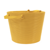 Large Yellow Cane Basket w/ Liner & Handles