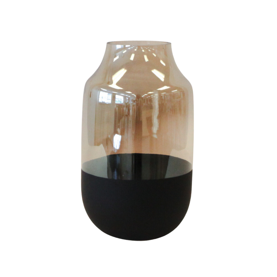 Glass Vase Shaped with Black Bottom