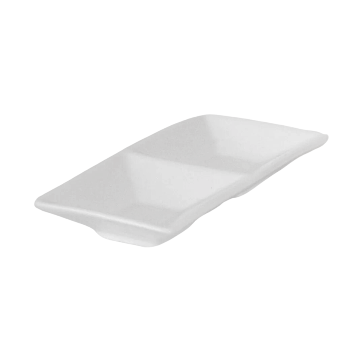 Small White Double Square Plate