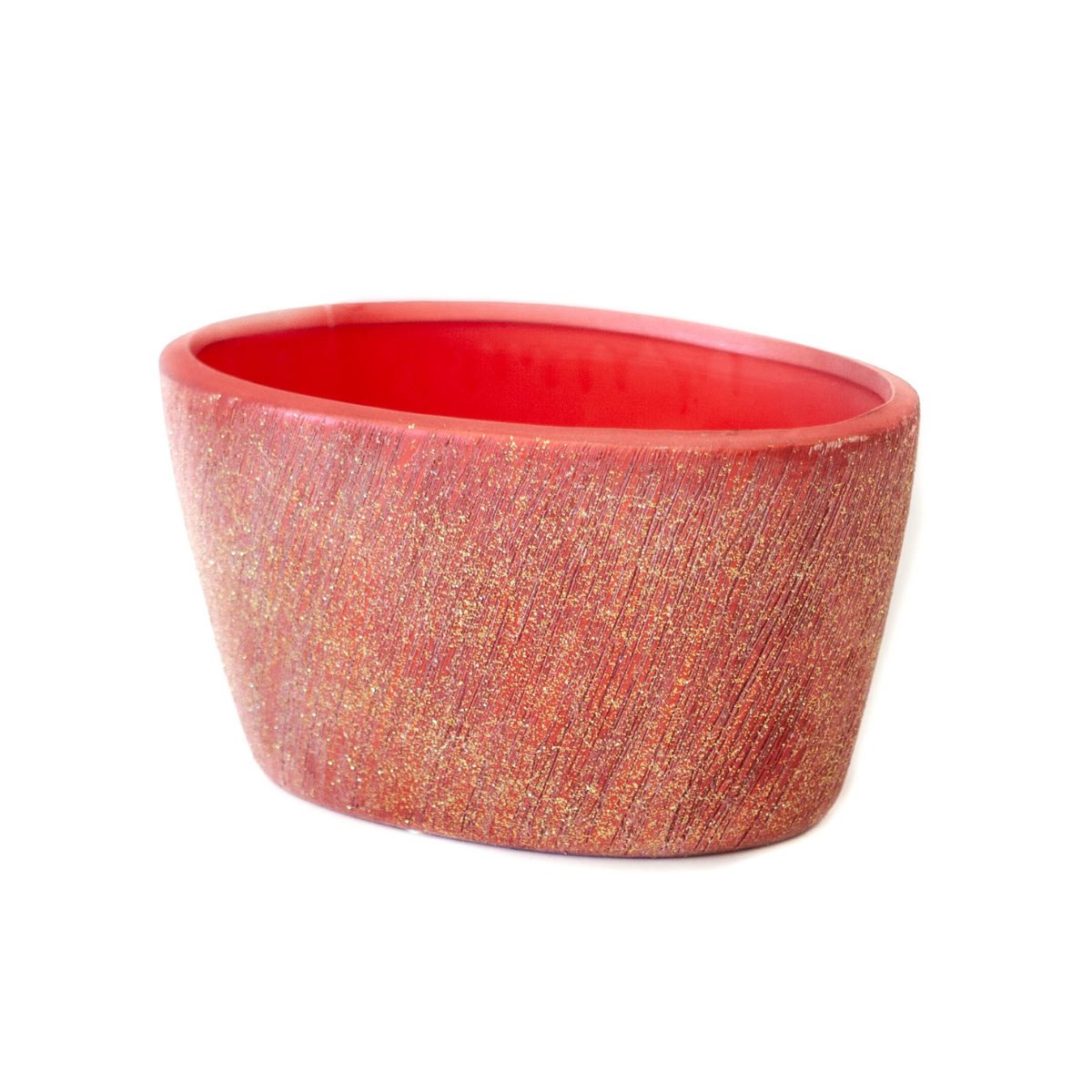 Red Vase  w/ Gold Sparkles