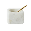 Square Marble Bowl w/ Brass Spoon