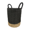 Black w/ Natural Bottom Basket & Handles