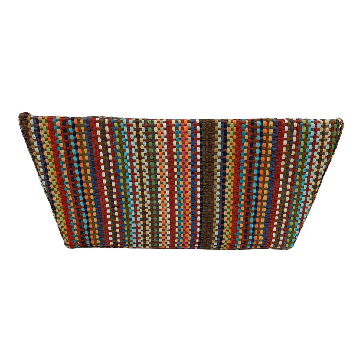 Brown Basket with Multicolour Weave