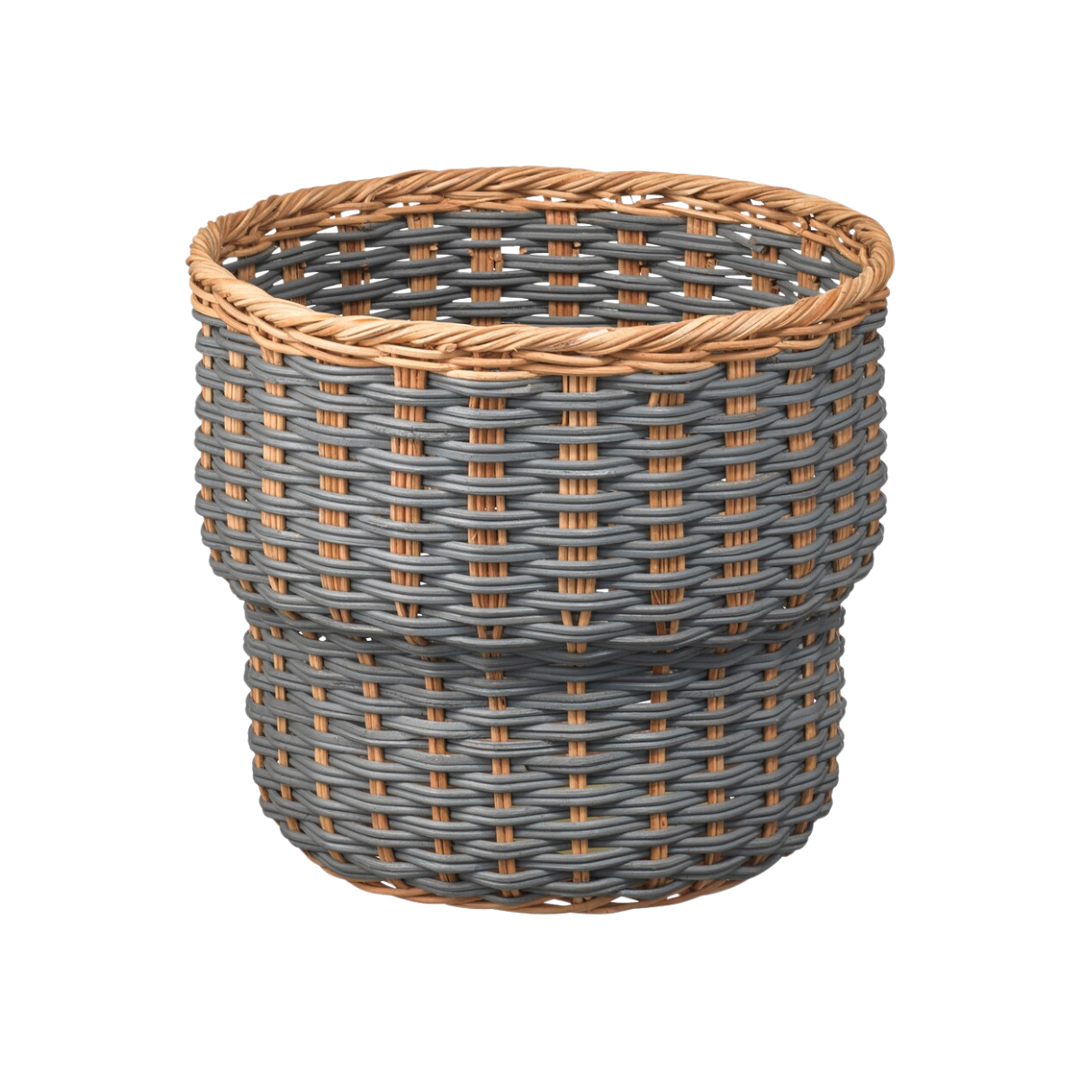 Blue Woven Basket Wicker Round