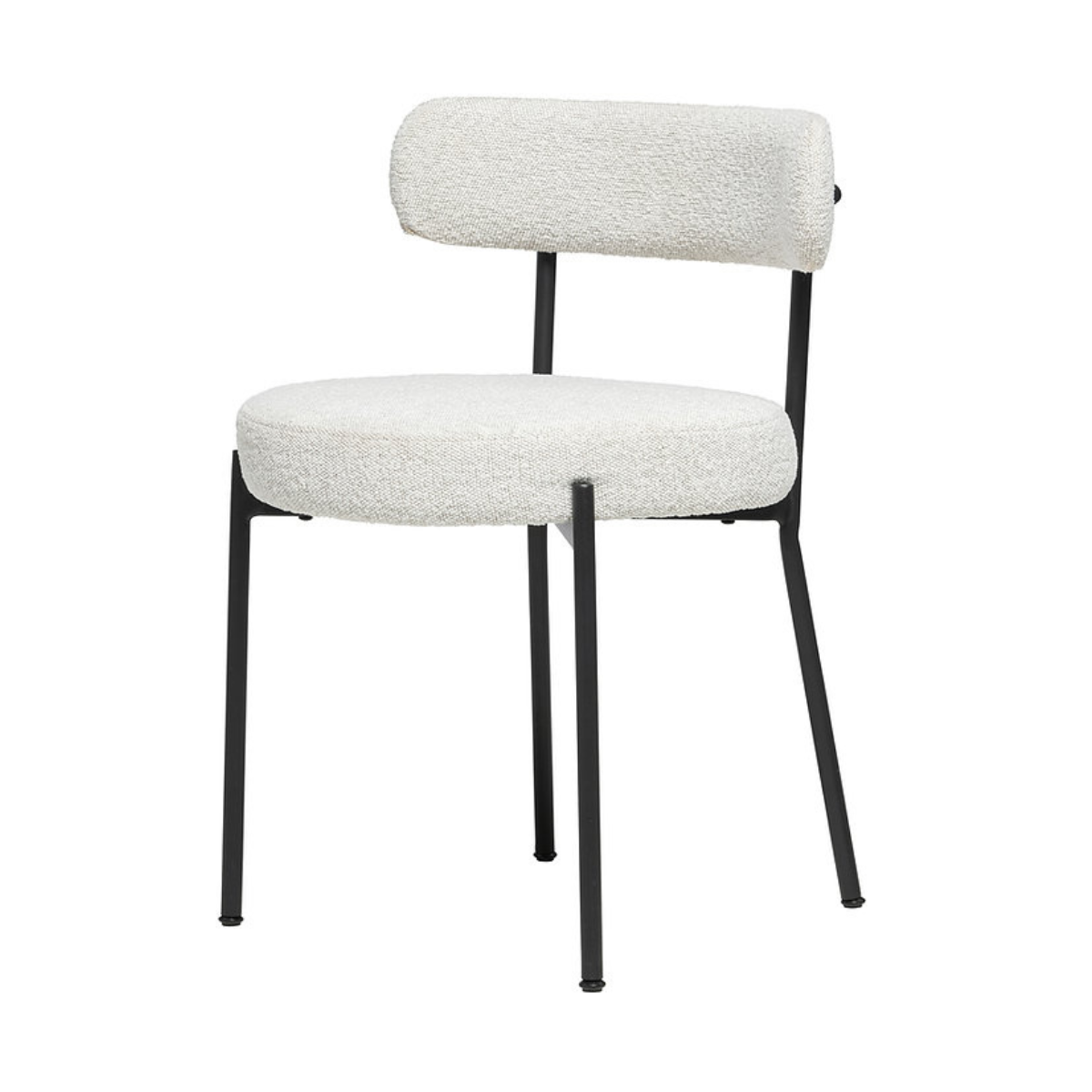 Molly White Dining Chair with Black Base