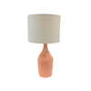 Table Lamp - Orange Low Bulb Ceramic Striped Texture