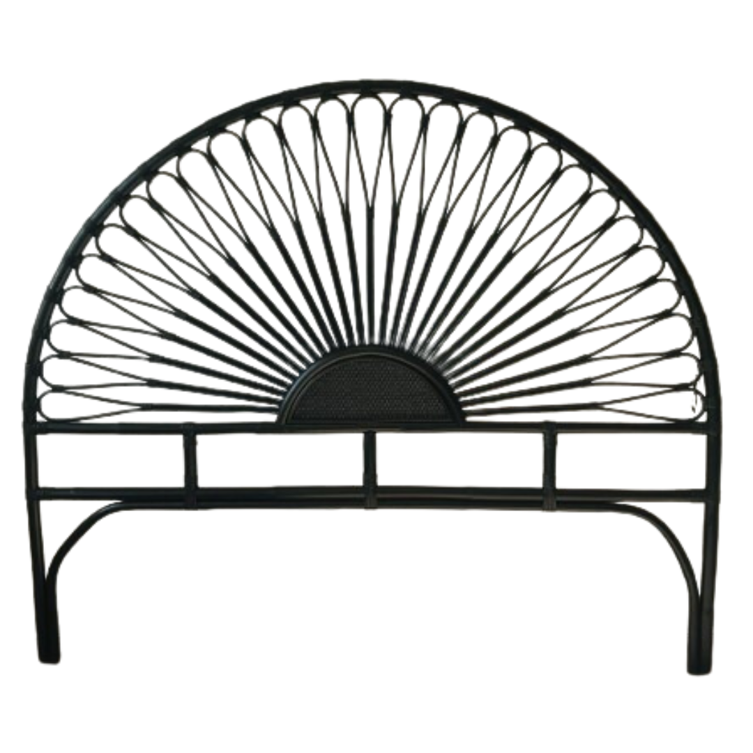 Headboard - Queen Handmade Rattan Black