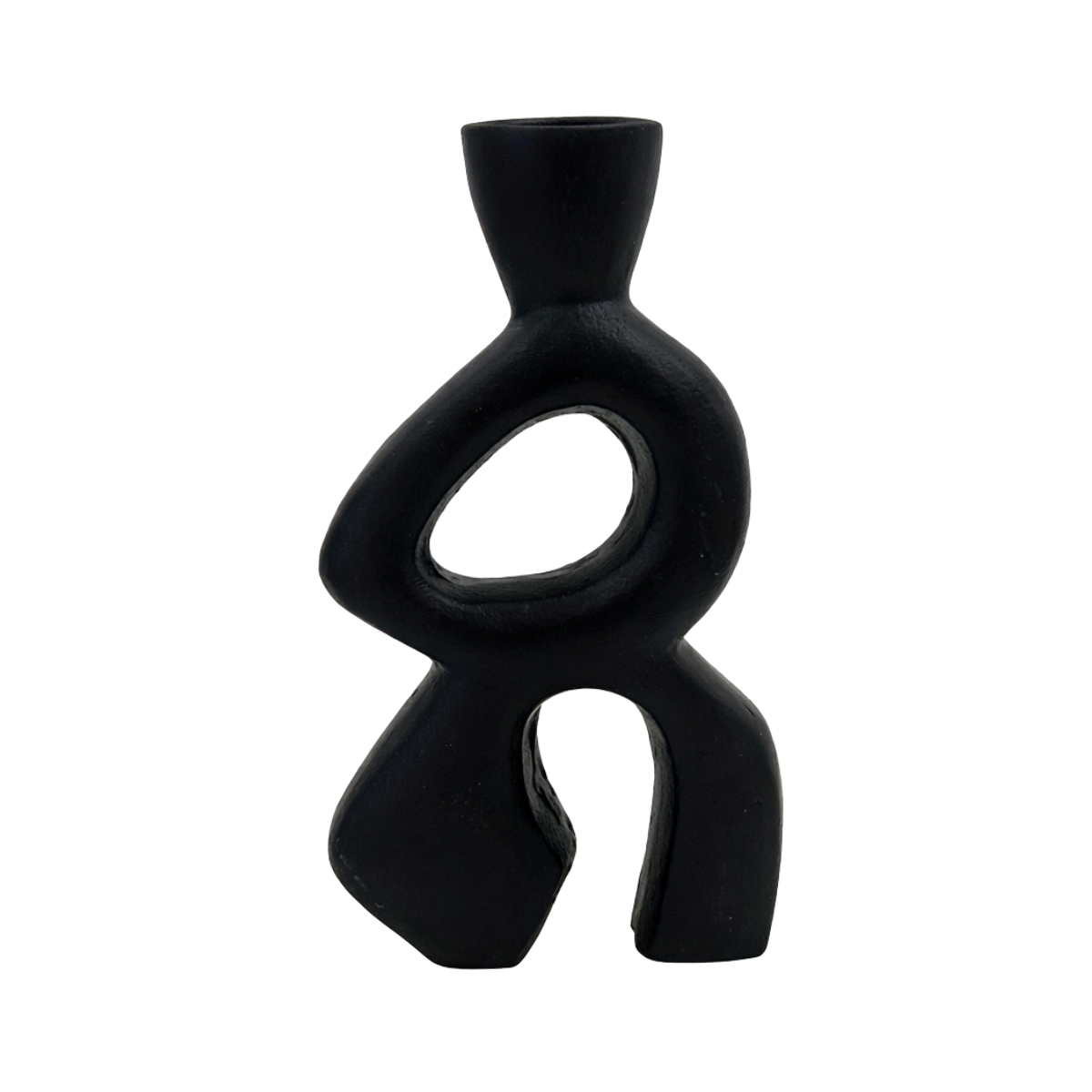 Matte Black Sculptural Vase