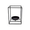 Large Black Cube Metal Frame Candle Holder