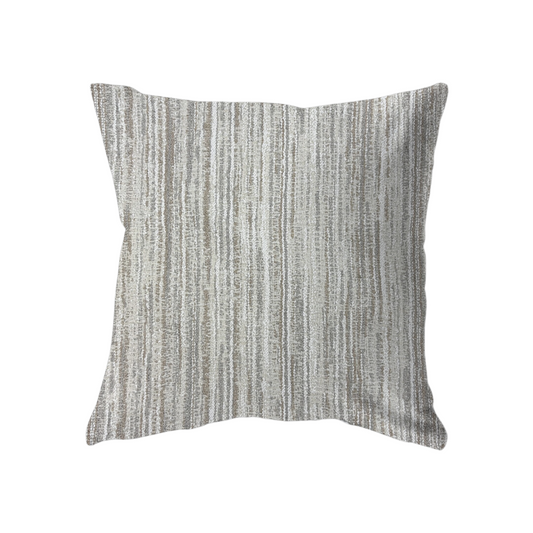18x18 Textured Taupe, Grey & White Stripes