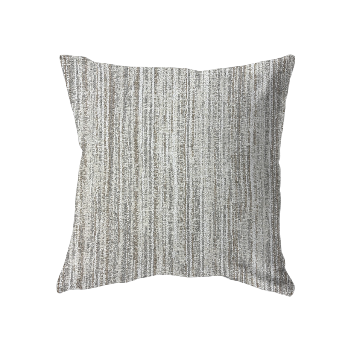 18x18 Textured Taupe, Grey & White Stripes