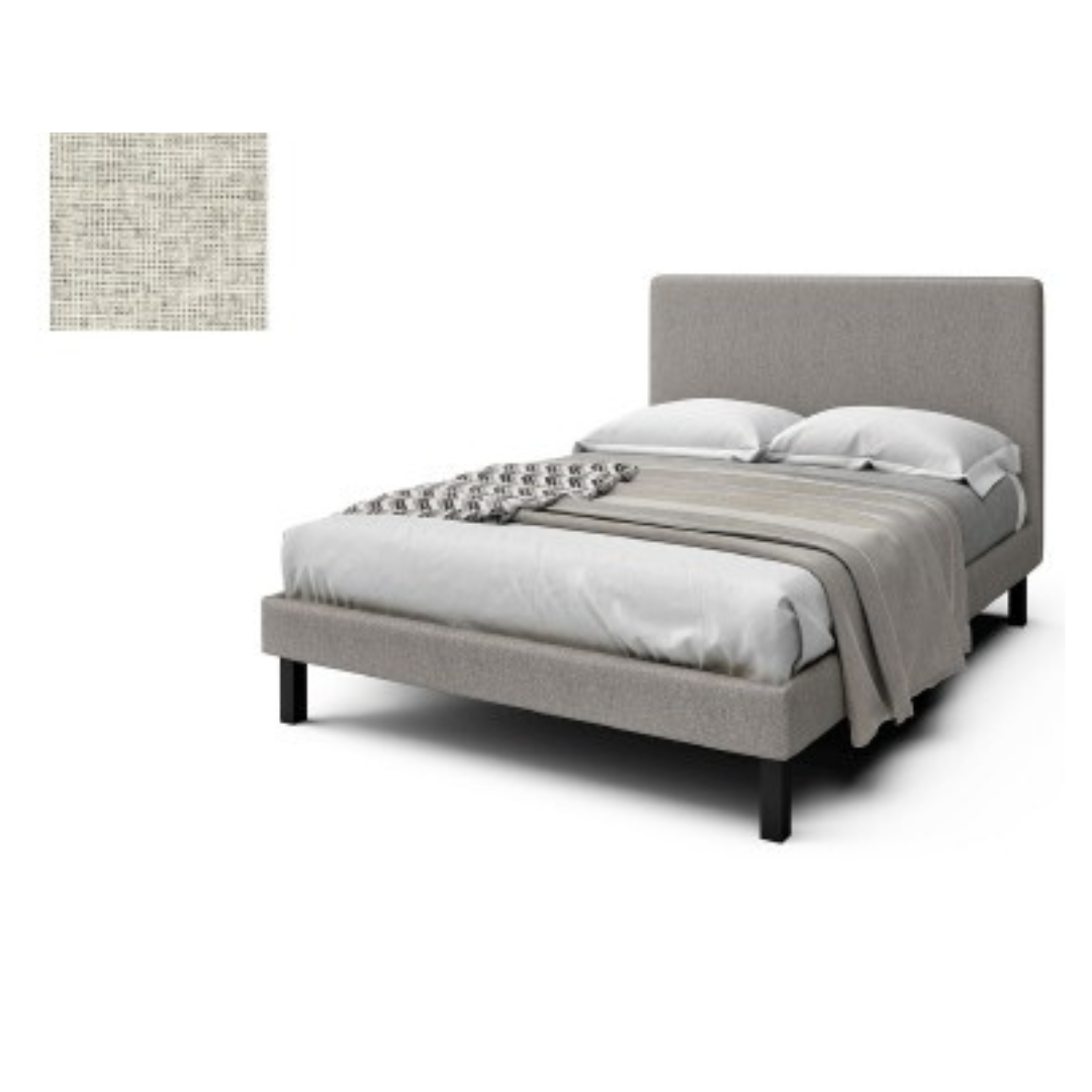 Double Complete Bed with Headboard Upholstered Dicosta Linen, Leg 13