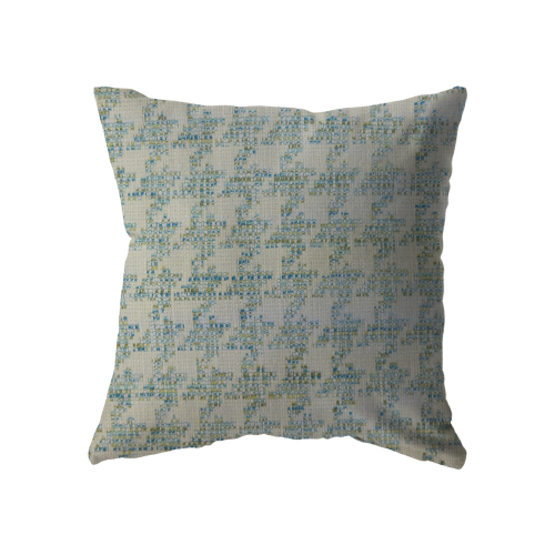18x18 - Blue/Green Woven Houndstooth