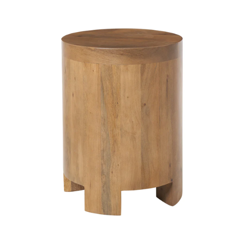Round Salvatore Light Walnut Side Table