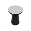 White Marble Round Side Table With Matte Black Metal Base Small