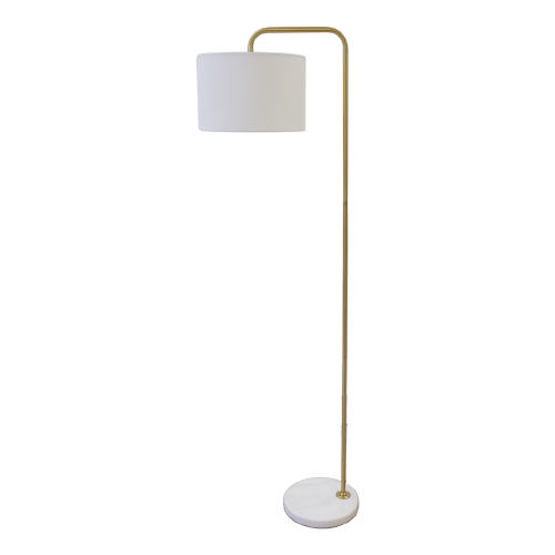 Floor Industrial Gold Lamp with White Marble