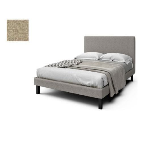 Complete Bed - Queen w/ Headboard Upholstered Rebel Linen, Leg 13"