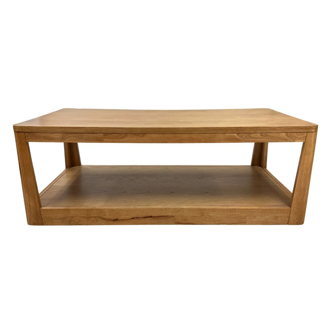 Light Wood with Open Shelf Coffee Table