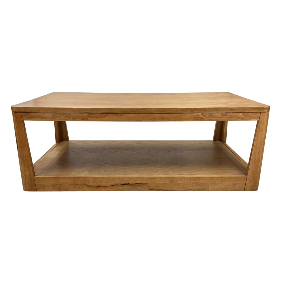 Light Wood with Open Shelf Coffee Table