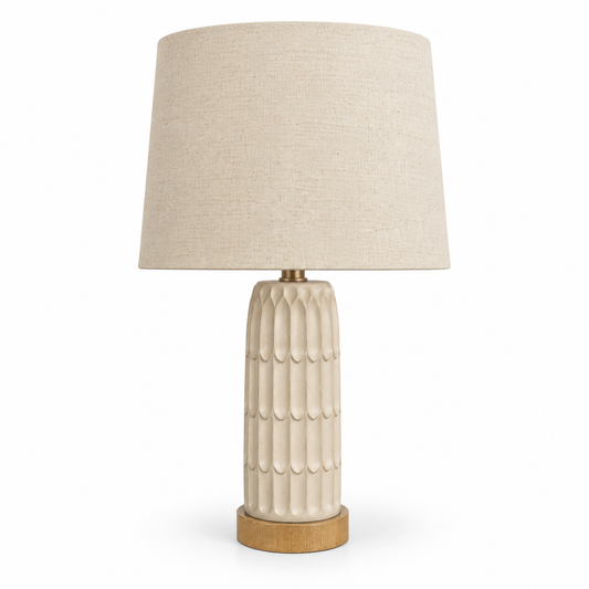 Table Lamp - Farmhouse Scalloped Ivory