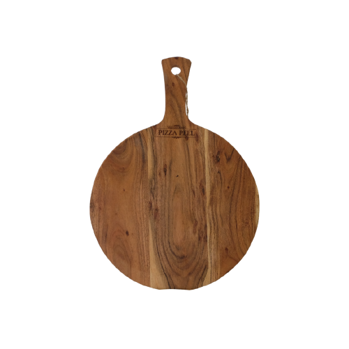 Pizza Board - Round Wood w/ Handle