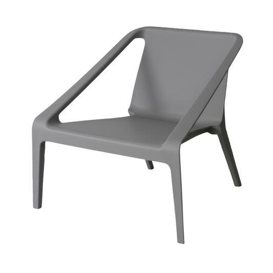 Outdoor Chair - Plastic Grey w/ Arms