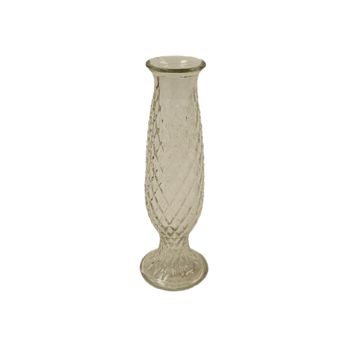 Vase - Slim Diamond Textured Glass