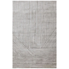 Hayden White With Brown Geometric Rug