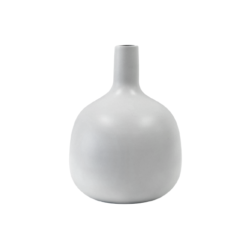 Matte White Vase with Thin Neck